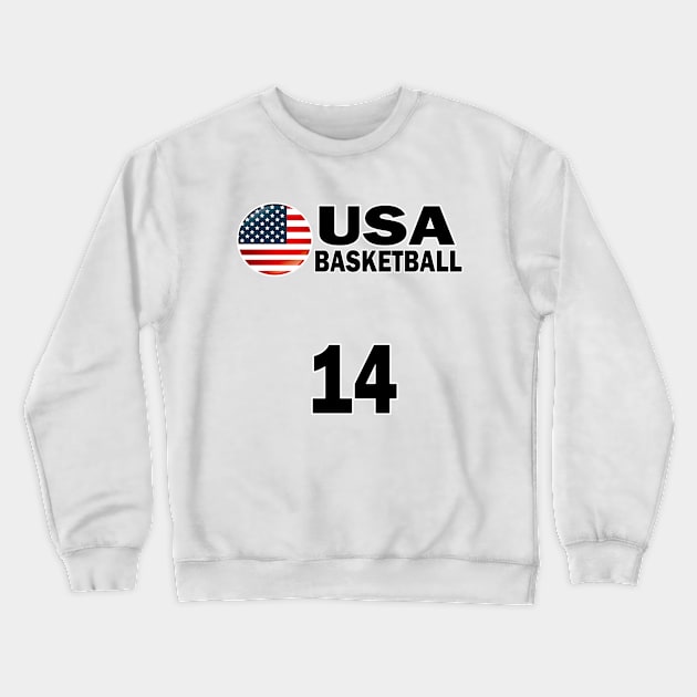 USA Basketball Number 14 T-shirt Design Crewneck Sweatshirt by werdanepo